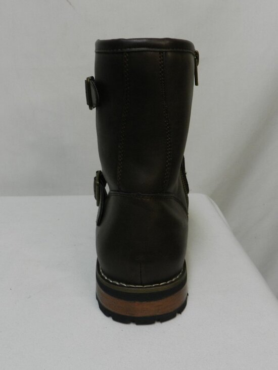 St. John\'s Bay SJB Statham Size 12 NEW brown Faux Leather zip moto boots Ankle main image 11
